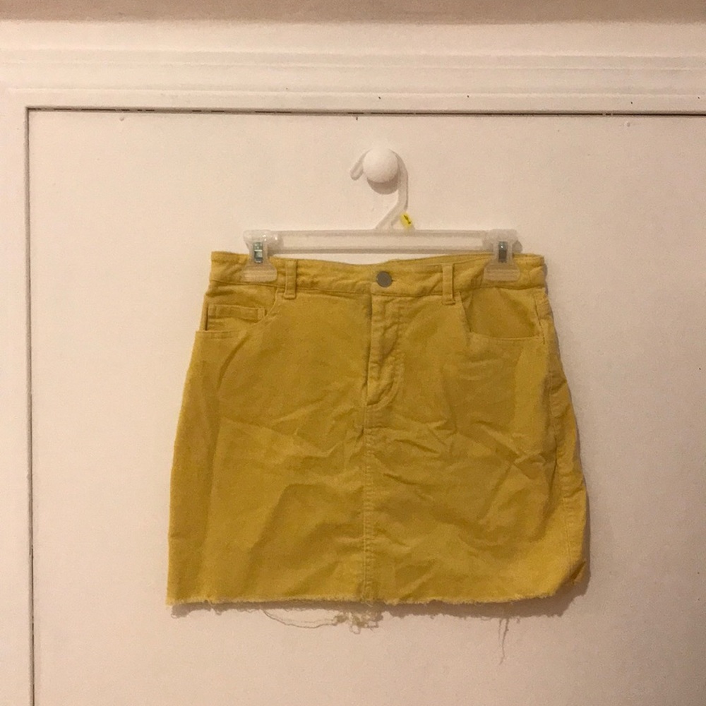 yellow corduroy forever 21 skirt